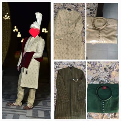 Sherwani/ Wedding Dress / Grooms Sherwani / Dulha Complete Sherwani