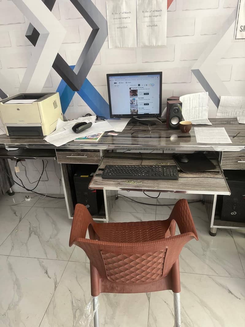 Three classroom computer tables. 1