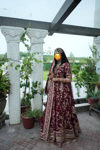 Bridal Lehnga Choli- Maroon color- Wedding dress