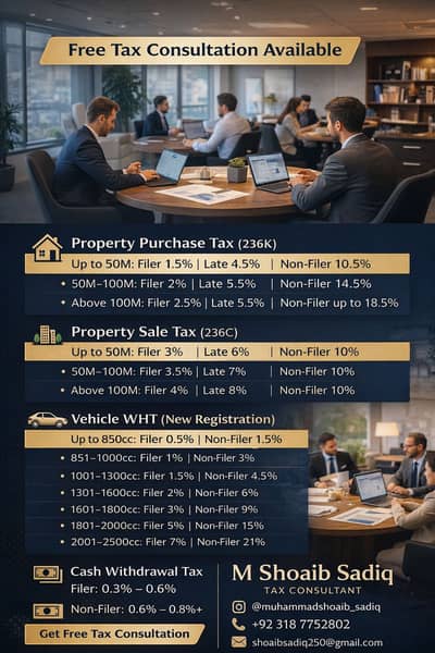 Expert Tax Consultant | FBR Filing, Property & Vehicle Tax Services