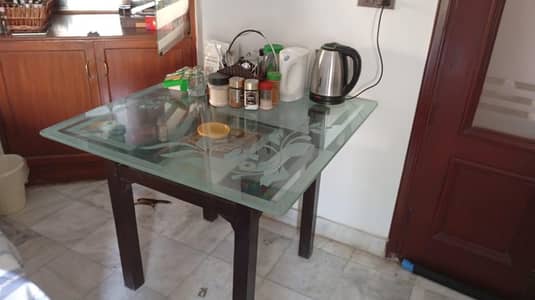 WOODEN DINNING TABLE WITH CHAIRS