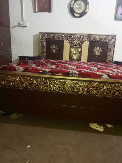 bed with side tables