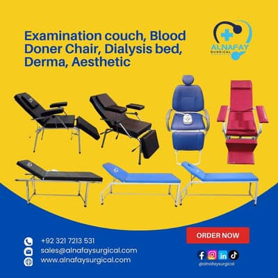 Examination couch, Blood Doner Chair, Dialysis bed, Derma, Aesthetic