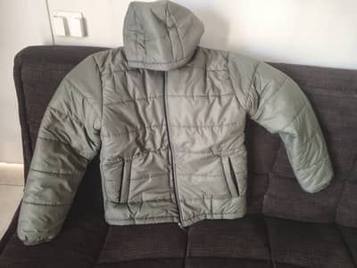 Reversible Winter Jacket, Size Large, Detachable Hood