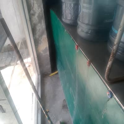 Counter top stainless steel frame inside metal frame