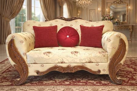 Luxury 6 Seater Sofa Set – Solid Wood Carving – Excellent Condi