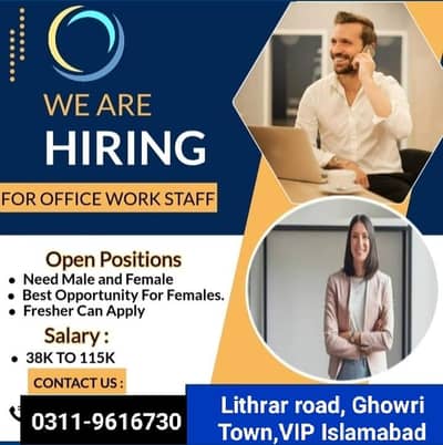 Male & Female For Office Work