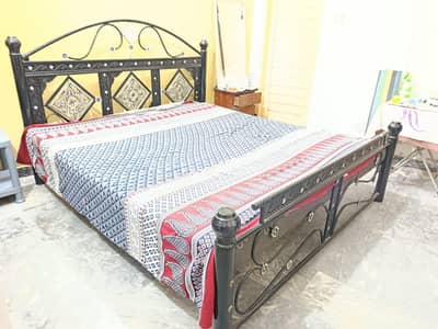 iron double bed with diamond supreme mattress