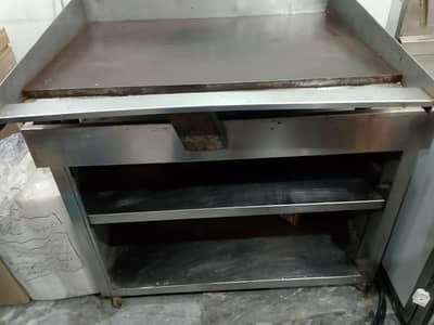 Half plate burger shawarma plus steel counter