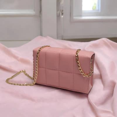 Pink PU Leather Crossbody Bag for Girls