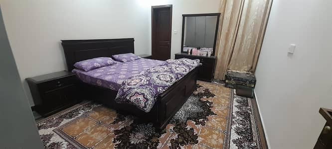 King size bed with spring mattress two side tables 1 dressing table