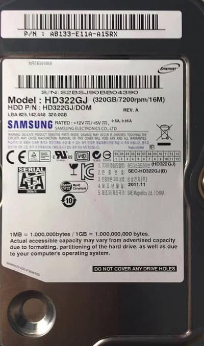 samsung fast hard disk 320gb
