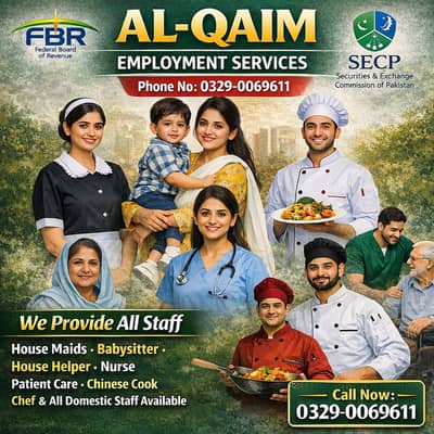 Maids / House Maids / cook / House chef / Baby Sitter maid available