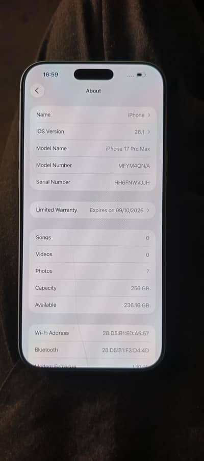 iPhone 17 Pro Max 256GB Used
