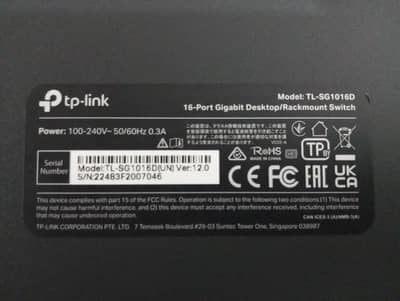 TP-Link 16-Port Gigabit Desktop Rackmount Switch (TL-SG1016D) Like New
