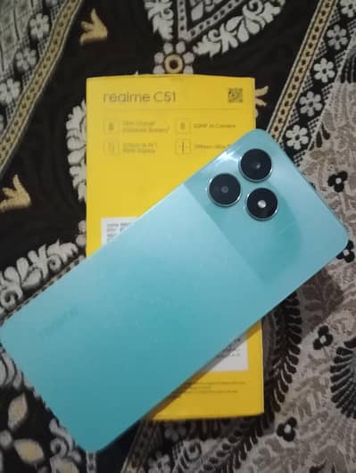 ralme c51 mobile for sale 4/64 with box contact 03298222023