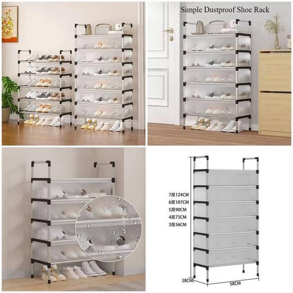 4 Layers Dustproof Shoes Rack