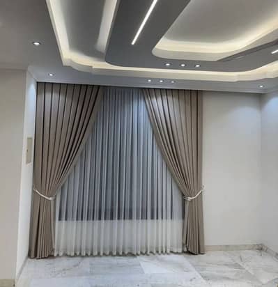 Velvet Curtains and Chiffon Curtains Double Pipe Curtains