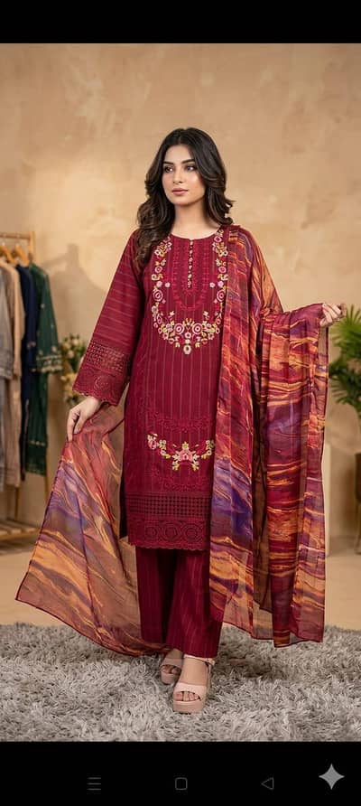 3 piece embroided suit.