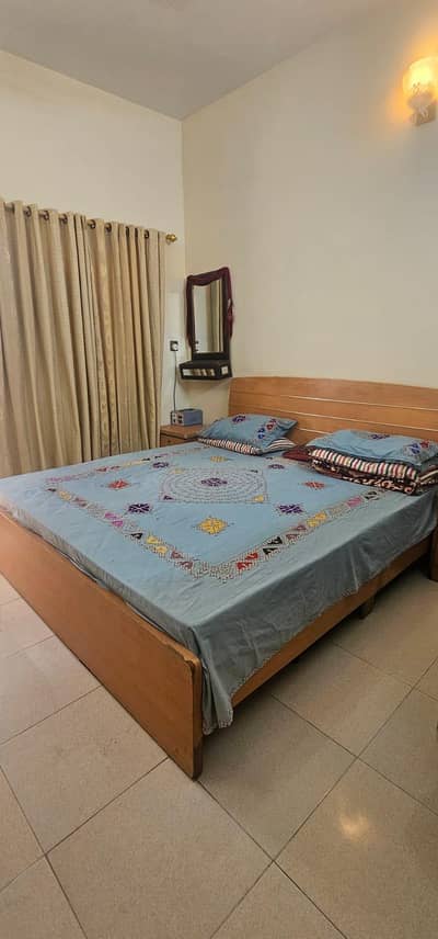 Wooden Bed with 2 side tables