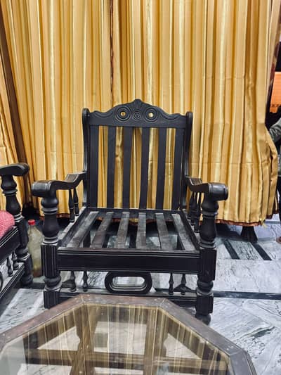 sofa set with cushions with center table with sides 2 tables