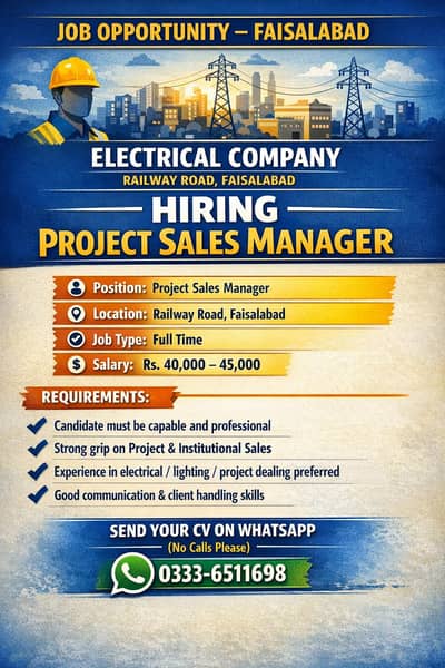 staff Required in faisalabad ,Sales executives