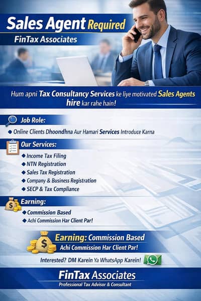 Sales Agent Required – FinTax Associates