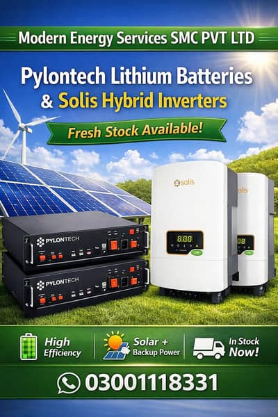 Fresh Import Solis inverters and Pylontech Lithium batteries