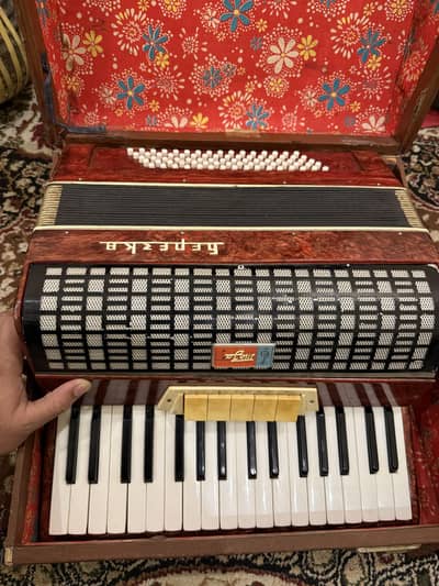 Antique Accordion Hepezka Russian Brand