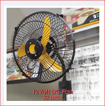 DC 12Volt Fan, Small Fan 12+14+18 inch size High Speed Wind, Solar/Bat