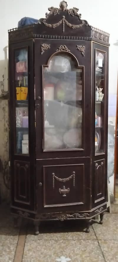 showcase for sale with glass door inside