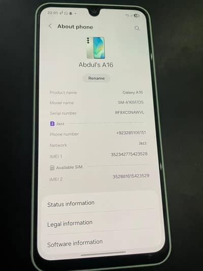 Samsung A16 for sale 10/10 condition