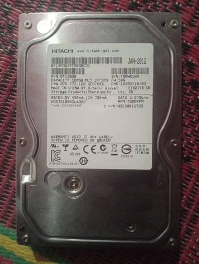 Hitachi hard desk 500GB