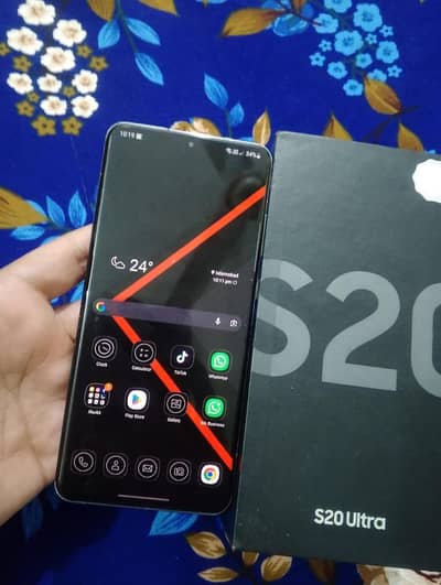 SAMSUNG S20 ULTRA STORAGE 128GB RAM 12GB PTA APROVED WITH BOX FOR SALE