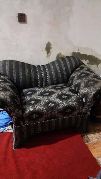 Vintage Single-Seater Sofa with Patterned Fabric