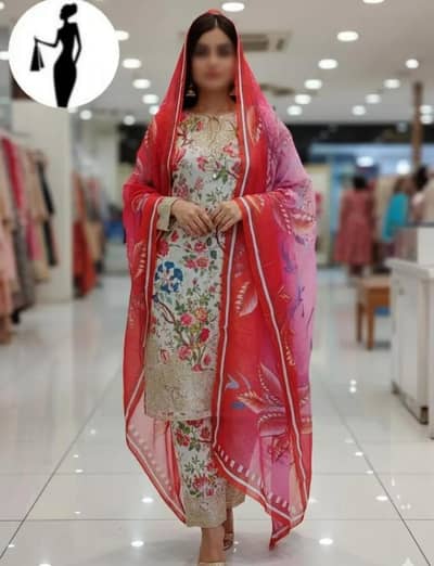 price. 3800Women stitched 3piece crinkle chiffon prineted suit