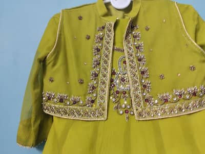 Green dress with short koti 6-7 years