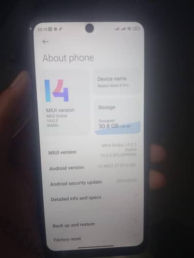 Redmi note 9 pro  box and charger and handfree