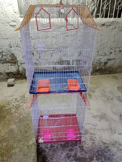 Premium Quality Double Bird Cage for Parrots, Love Birds & Small Pets