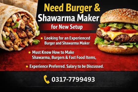 Need Burger & Shawarma Maker for New Setup