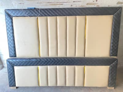 New king size bed Rexine cushioned.