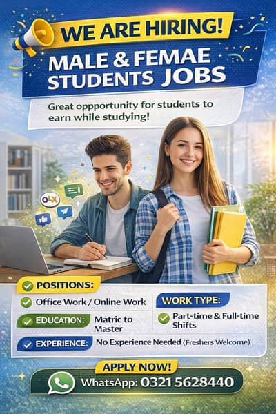 Part-Time & Full-Time Staff Required for Office & Online Work. . .