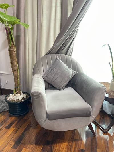 Two chairs with center table