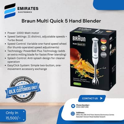 Braun MultiQuick 5 Hand Blender MQ5200 – 1000W Powerful