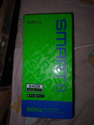 infinix smart 8 available for sale with all accessories box and charge