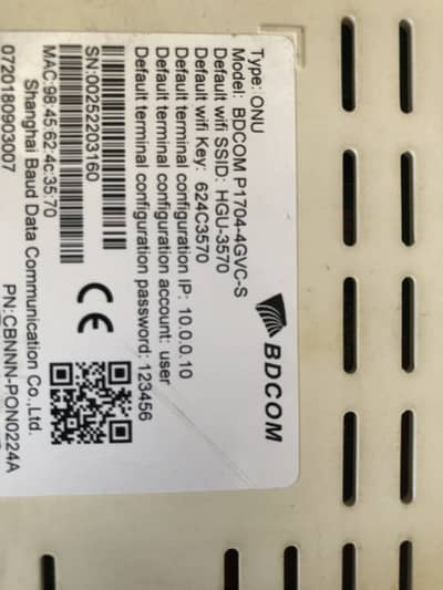 Bdcom fiber router & tplink wifi router