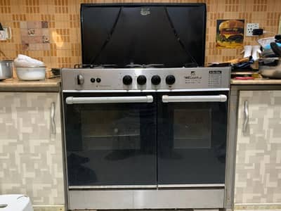 3 Burner 6 in 1 Gas Cooking Range - Black and Grey