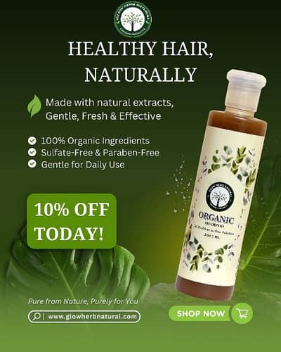 Glow herb natural herbal organic shampoo 250ml