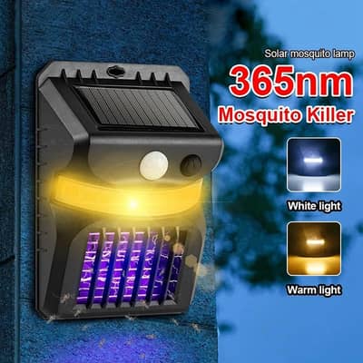 Solar Bug Zapper Wall Lamp, Solar Mosquito Zapper Killer UV Light Fly