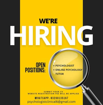 Psychologist/Psychology Tutors Hirings.